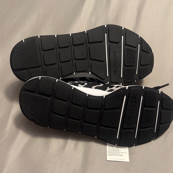 Adidas Swift Run Black and White Patterned Sneakers - Picture 2 of 4